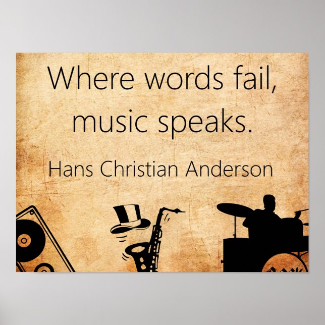 Poster Where Words Fail -- Music Quote  (Frente)