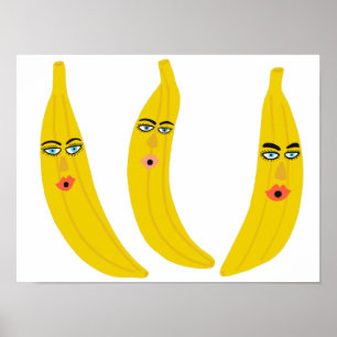 Poster Whimsic Banana Trio Art