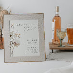 Poster Whimsic Wildflower | Assinatura de marfim - Sinal<br><div class="desc">Este Flor Selvagem Branca | O sinal da assinatura de marfim é perfeito para o seu simples e elegante casamento de boho. As flores silvestres de aquarela minimalistas ajudarão a dar vida à sua visão! O design de bonito flores brancas e douradas, com toques de púrpura e amarela, certamente completará...</div>