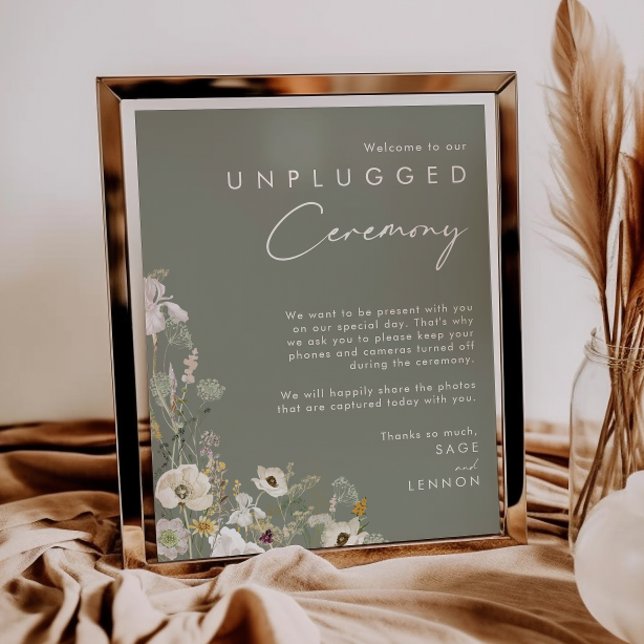 Poster Whimsic Wildflower | Ivory Unplugged Ceremony Po (Criador carregado)