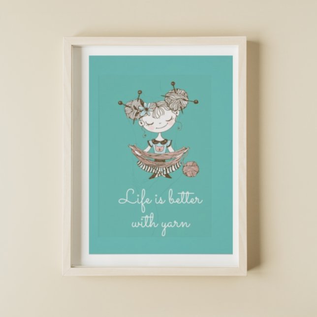 Poster Whimsic Yarn Lover Girl (Criador carregado)