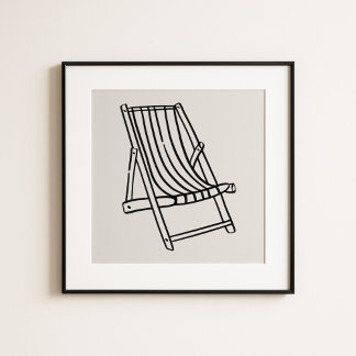 Poster Whimsical Amalfi Coast Beach Chair Art