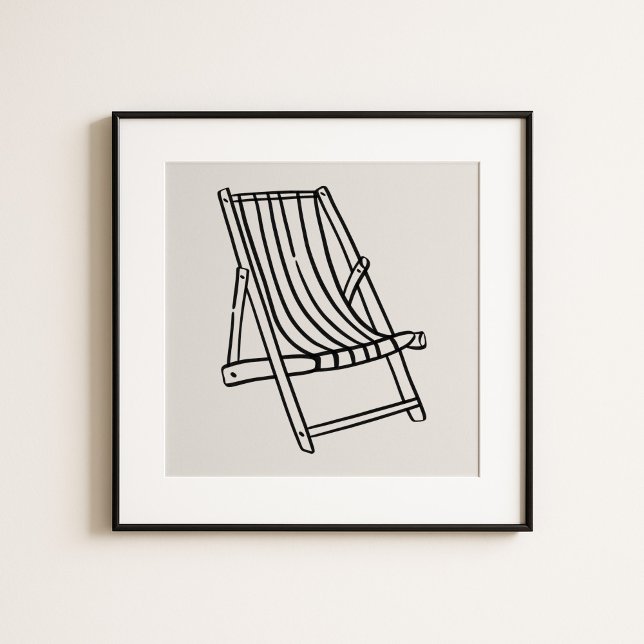 Poster Whimsical Amalfi Coast Beach Chair Art (Criador carregado)