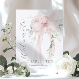 Poster Whimsical Bow Bridal Shower Welcome