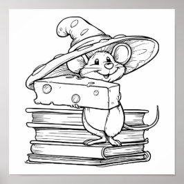 Poster Whimsical Cartoon Art: Mirthful Mouse Character