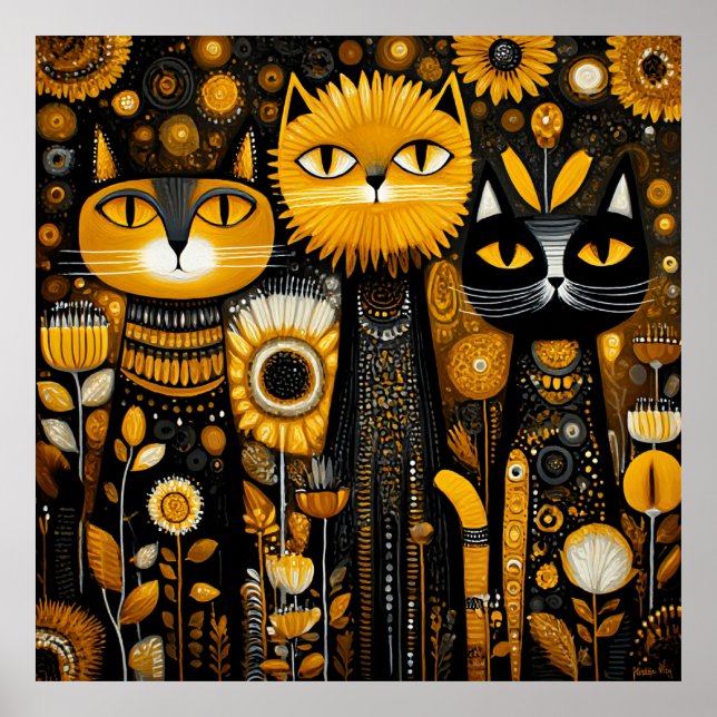 Poster Whimsical Cats (Frente)