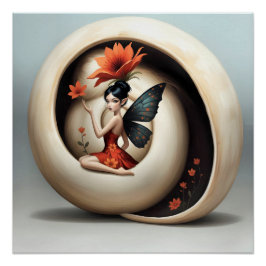 Pôster Whimsical Flower Fairy