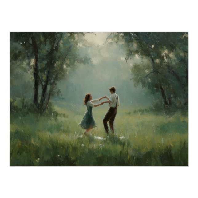 Pôster Whimsical Forest Dance Couple Scene (Frente)