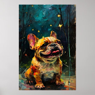 Poster Whimsical French Bulldog Puppy Observando as Estre