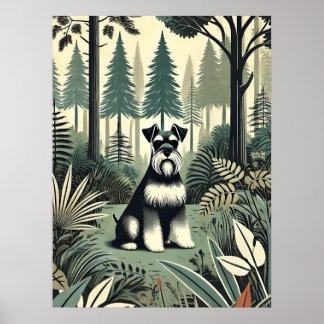 Poster Whimsical Schnauzer Impressão, muralha