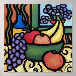 Poster Whimsical Still Life Fruta Bowl