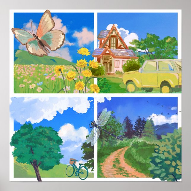 Poster Whimsical Summer Countryside (Frente)