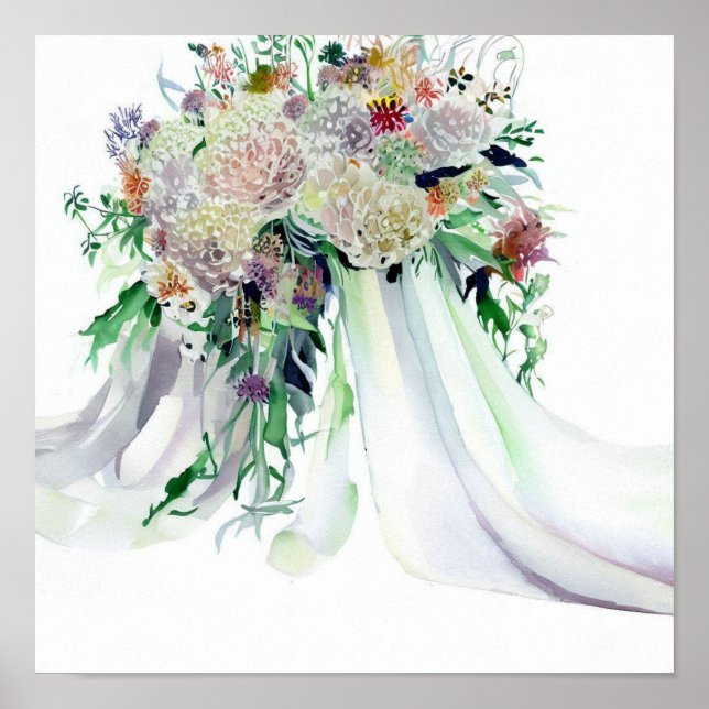 Poster Whimsical & Wild, Bridal Cascading Buquê 1, (Frente)