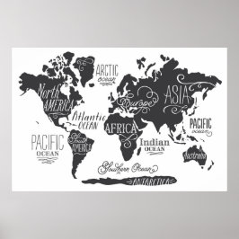 Pôster Whimsical World Map