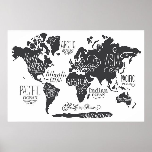 Pôster Whimsical World Map (Frente)