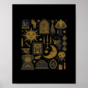 Poster Whimsigoth Classic - Luas Místicas e Floresta