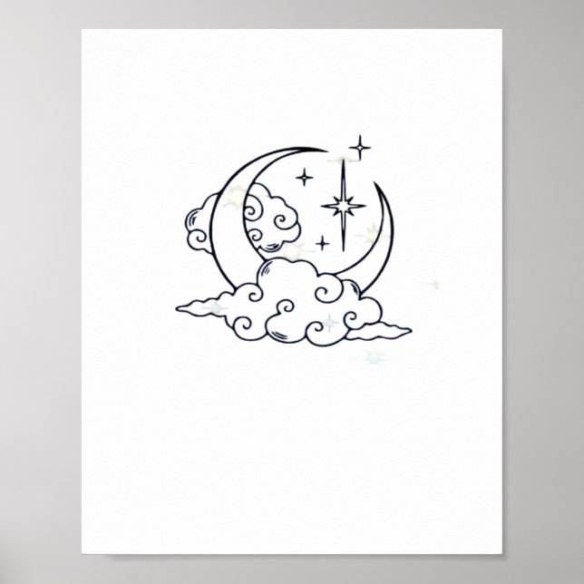 Poster Whimsigoth Clouds Moon Witchy Classic (Frente)