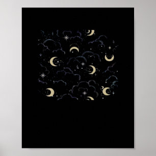 Poster Whimsigoth Clouds Sun Moon Witchy