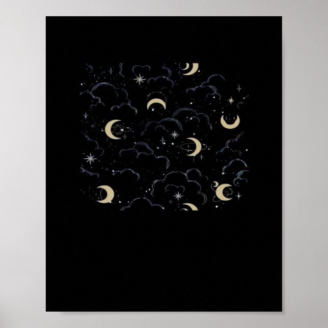 Poster Whimsigoth Clouds Sun Moon Witchy (Frente)