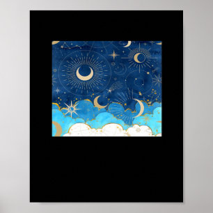 Poster Whimsigoth Clouds Sun Moon Witchy Classic