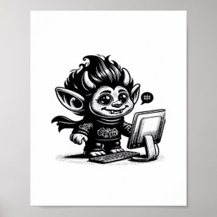Poster Whimsigoth Cyborg Troll de Internet Vintage Art De