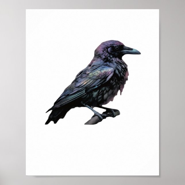 Poster Whimsigoth Moody Floral Grungy Corvus, Raven, Crow (Frente)