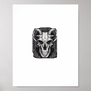 Poster Whimsigoth Skull Gótica Design Clássica