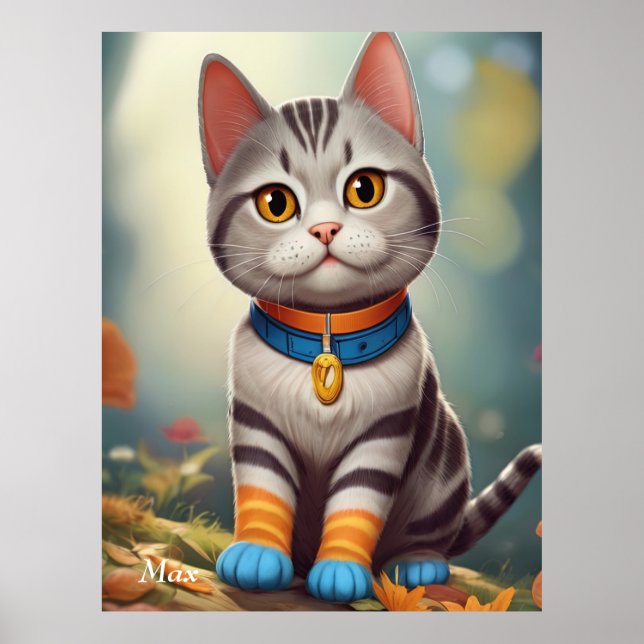 Poster Whimsland Woodland America Shorthair Cat (Frente)