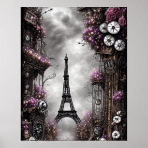 Poster Whimsso Steampunk Fantasy Eiffel Tower Paris