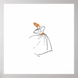 Pôster Whirling Dervish - laranja queimado