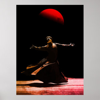 Poster Whirling Dervish Sufi Spiritual Dance Islamic Art