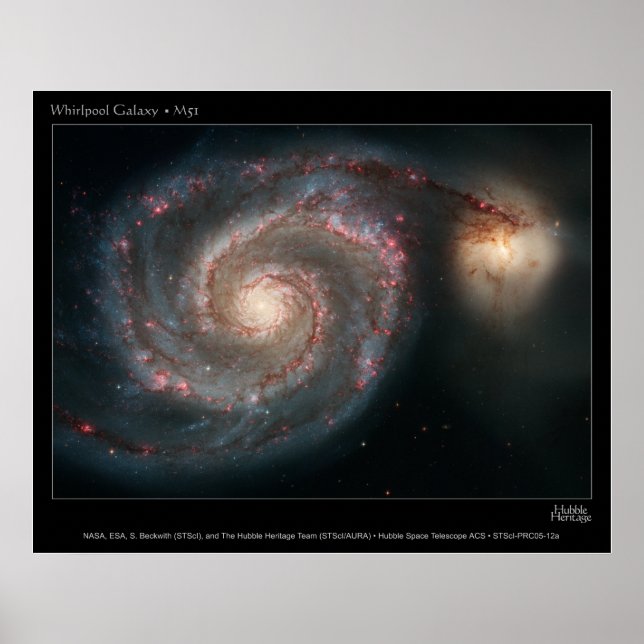 Pôster WhirlpoolGalaxy-M51-2005-12a (Frente)