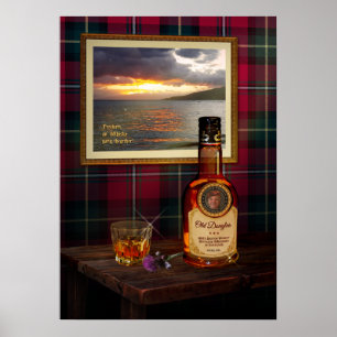 Poster Whisky escocês com sua imagem e seu texto