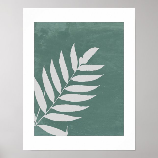 Poster "Whispering Fern" — Uma Folha De Fern Branca Minim (Frente)