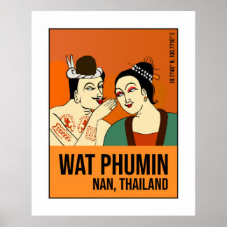 Poster Whispering Mural, Nan, Tailândia Viagem
