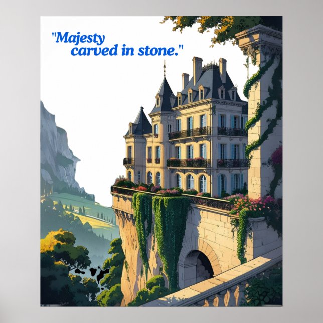 Poster "Whispers of the Château – Elegant Palace Line Art (Frente)