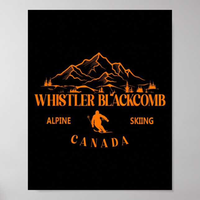 Poster Whistler Blackcomb Canada Ski Resort Rocky Mountai (Frente)