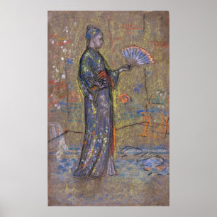 Poster Whistler - Mulher Japonesa Pintando Um Ventilador