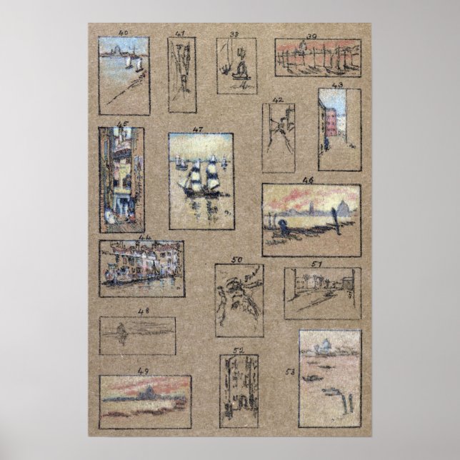 Poster Whistler - Pastels Of Venice 1879 (Frente)