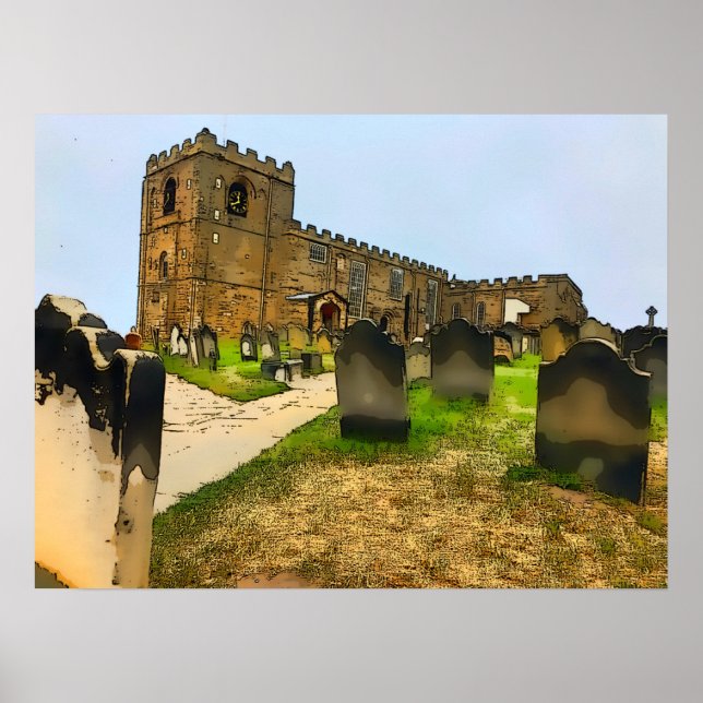 Poster Whitby Rua Maria's Church Graveyard (Frente)
