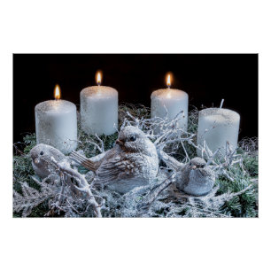 Pôster White Advent Wreath