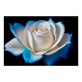 Pôster White and Blue Rose
