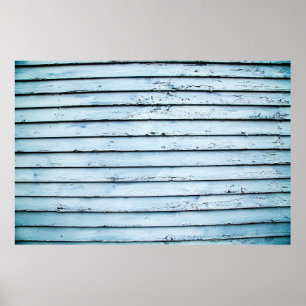 Poster White and blue wooden surface