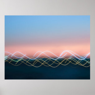 Poster White and yellow curve lines
