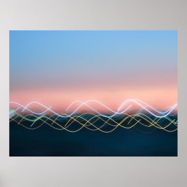 Poster White and yellow curve lines (Frente)