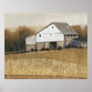 Poster White Barn View
