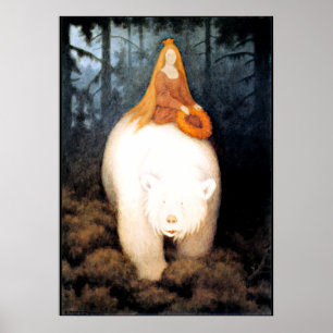 Poster White Bear King Valemon, pintura de arte
