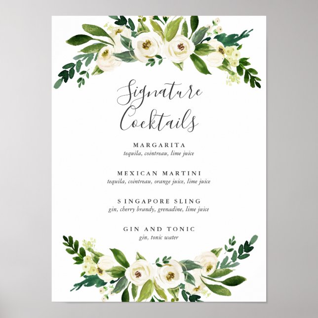 Poster White Bloom | Signature Cocktail (Frente)