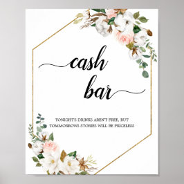 Poster White Blush Magnolia Frame Floral Bar
