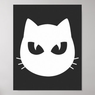 Poster white cat face